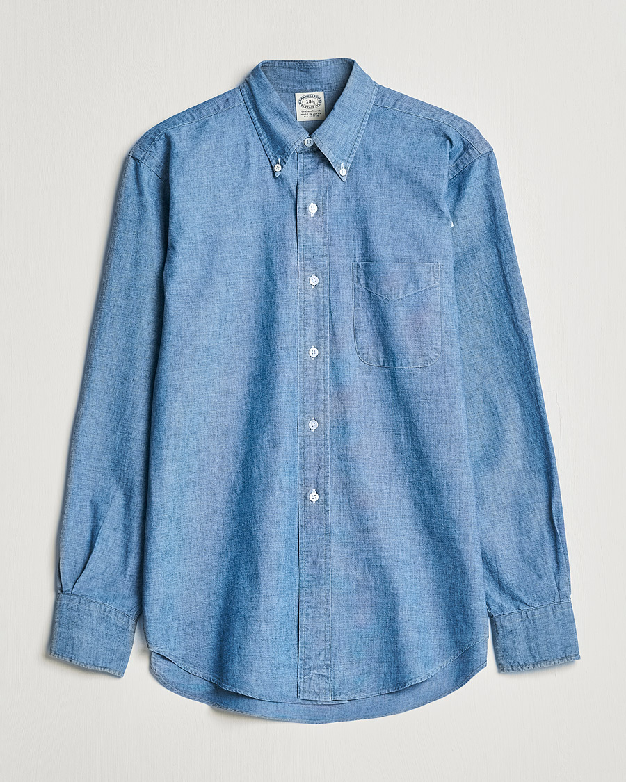 Homme | Chemises | Kamakura Shirts | Vintage Ivy Chambray BD Shirt Light Blue
