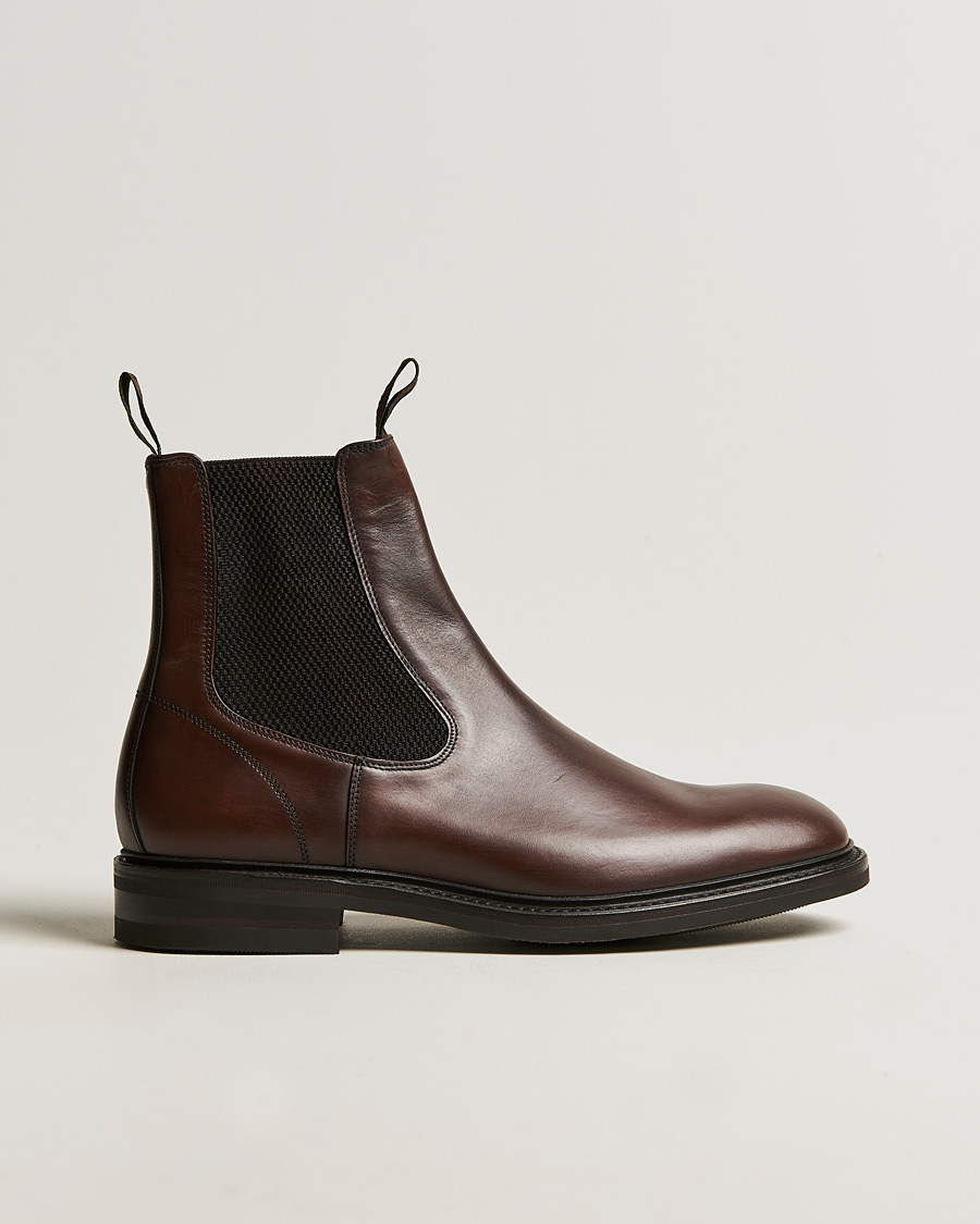 Homme | Loake 1880 Dingley Waxed Leather Chelsea Boot Dark Brown | Loake 1880 | Dingley Waxed Leather Chelsea Boot Dark Brown