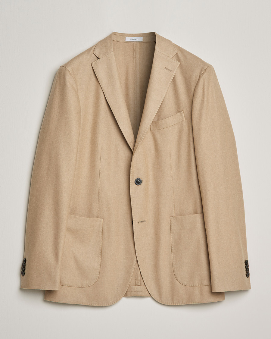 Homme | Blazers | Boglioli | K Jacket Dyed Flannel Blazer Beige