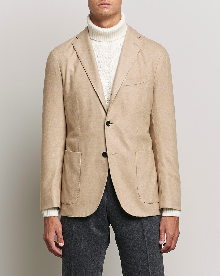 Homme | Blazers | Boglioli | K Jacket Dyed Flannel Blazer Beige