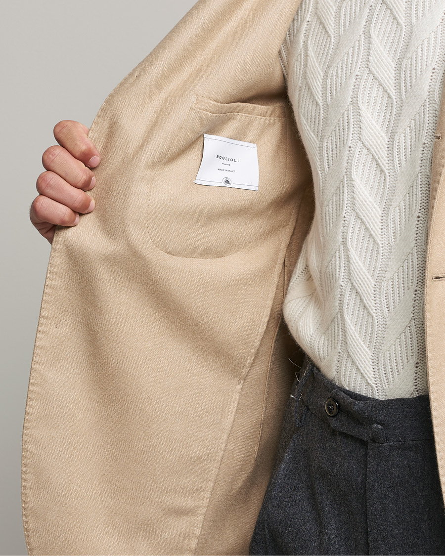 Homme | Blazers | Boglioli | K Jacket Dyed Flannel Blazer Beige