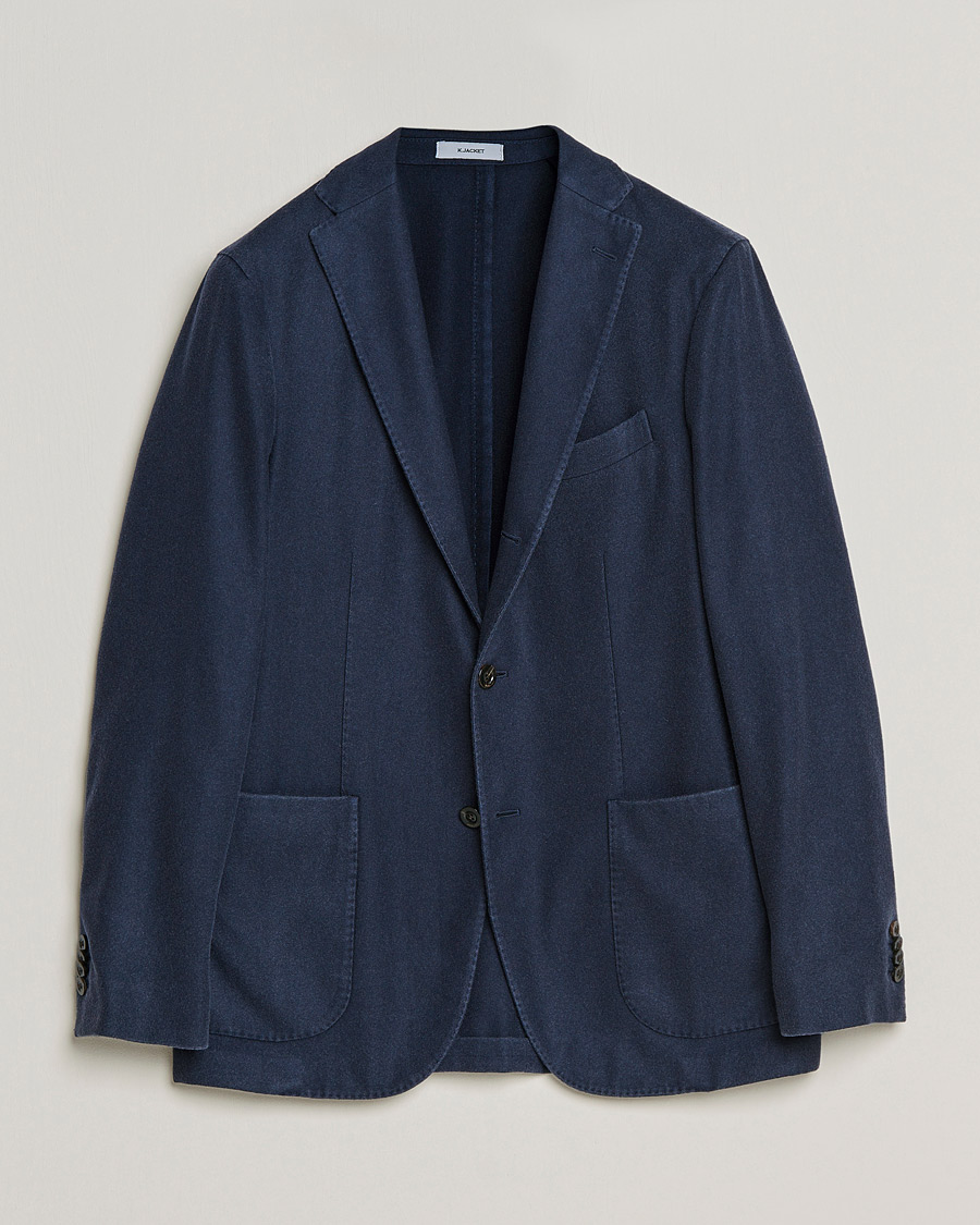 Homme | Blazers | Boglioli | K Jacket Garment Dyed Cashmere Blazer Dark Blue