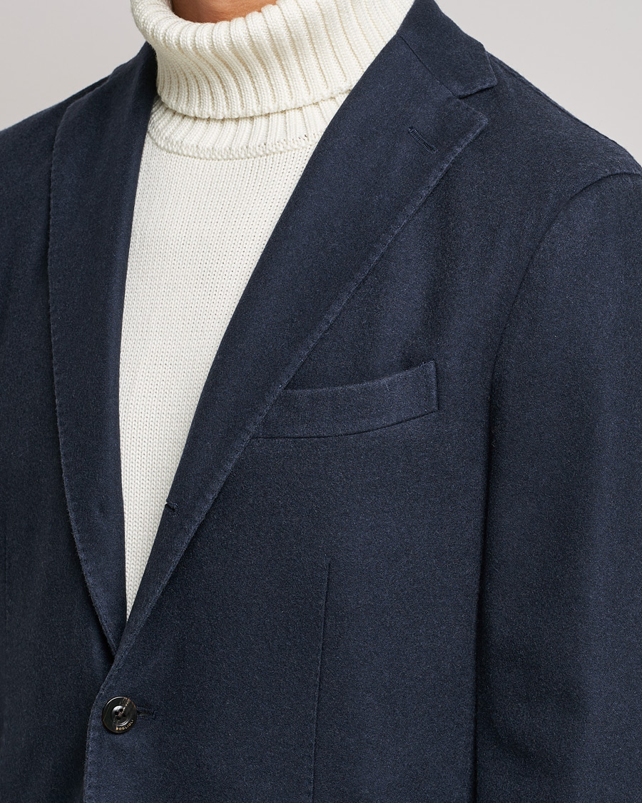 Homme | Blazers | Boglioli | K Jacket Garment Dyed Cashmere Blazer Dark Blue