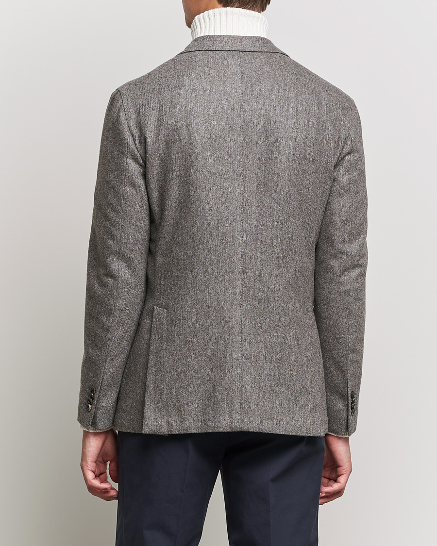 Homme | Blazers | Boglioli | K Jacket Herringbone Wool Blazer Light Grey