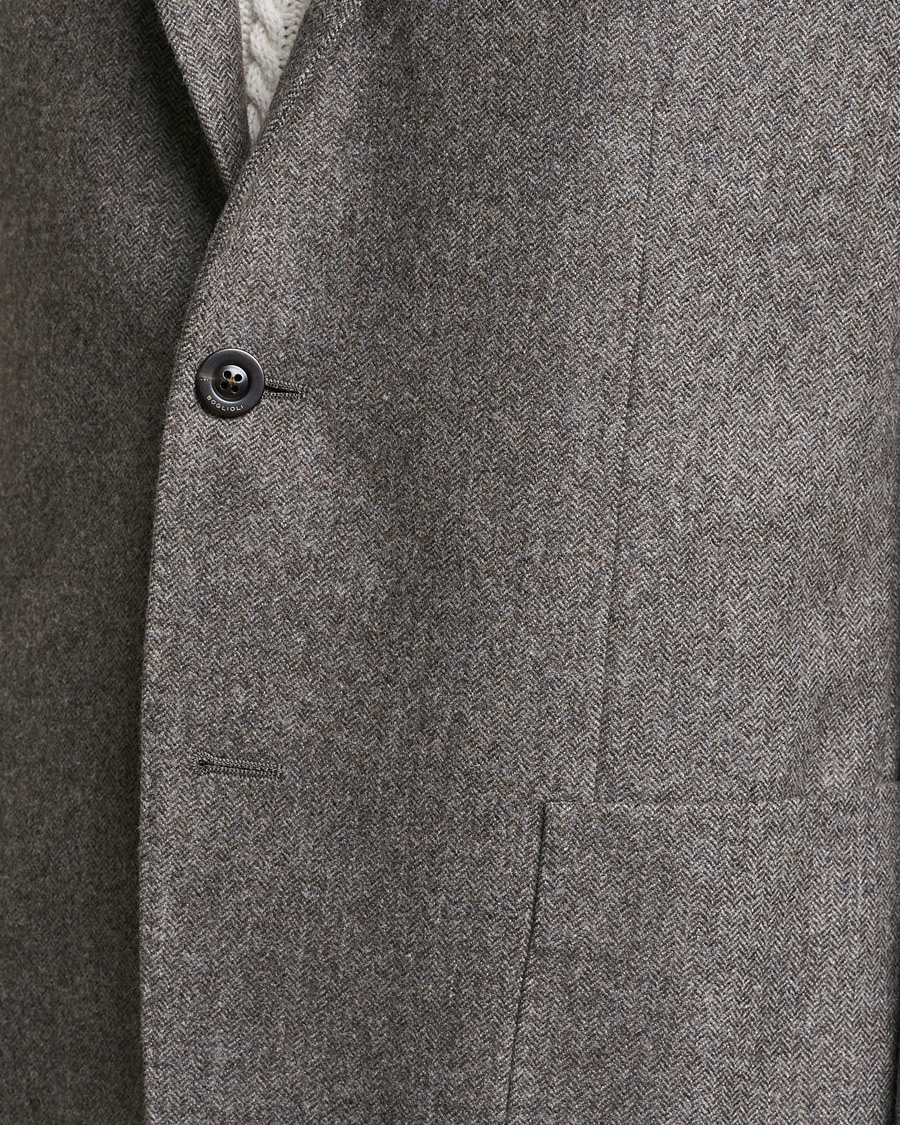 Homme | Blazers | Boglioli | K Jacket Herringbone Wool Blazer Light Grey