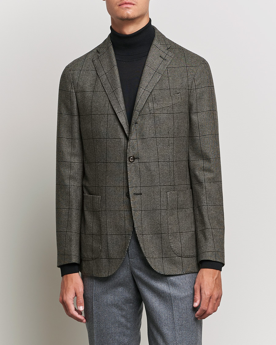 Homme | Blazers | Boglioli | K Jacket Wool Check Blazer Brown