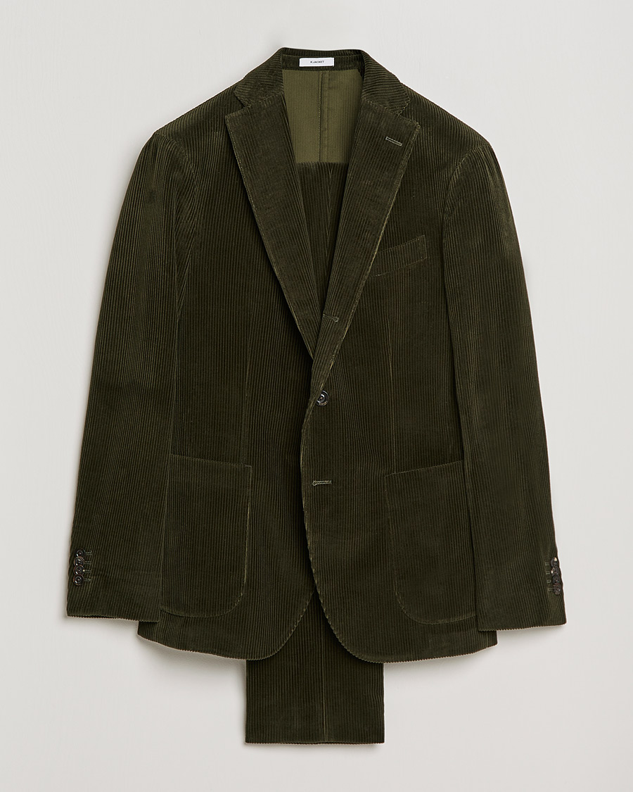 Homme | Costumes | Boglioli | K Jacket Wale Corduroy Suit Forest Green