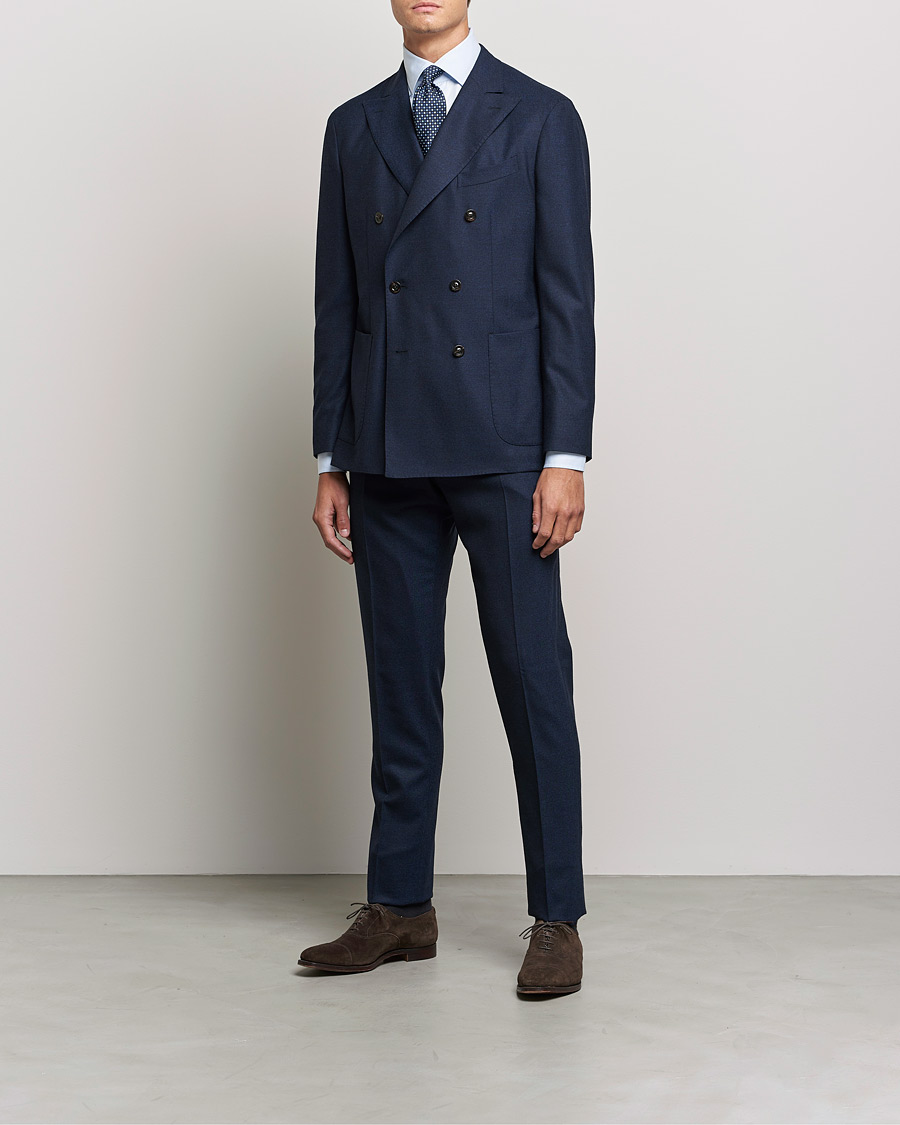 Homme | Costumes | Boglioli | K Jacket DB Flannel Suit Navy