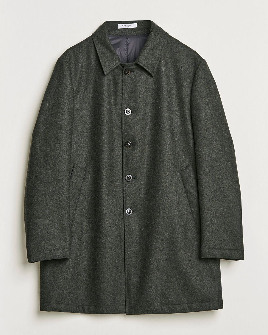 Homme | Manteaux Et Vestes | Boglioli | Padded Wool Coat Forest Green