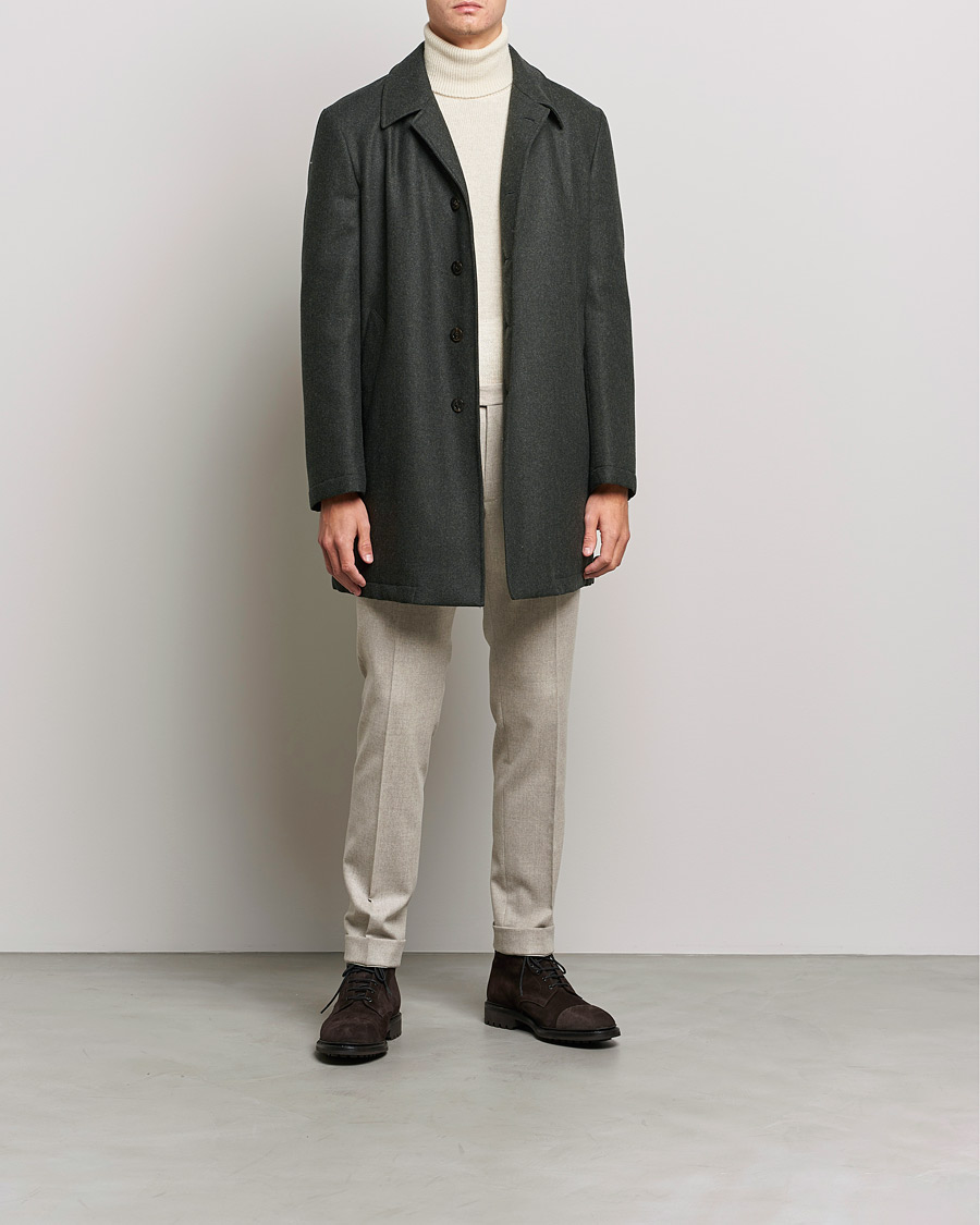 Homme | Manteaux Et Vestes | Boglioli | Padded Wool Coat Forest Green