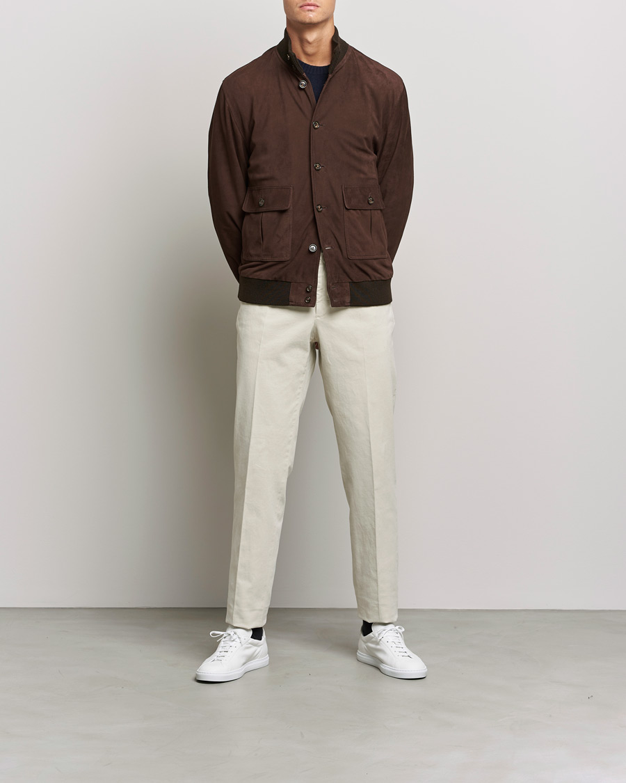 Homme | Manteaux Et Vestes | Valstar | Valstarino Suede Jacket Dark Brown