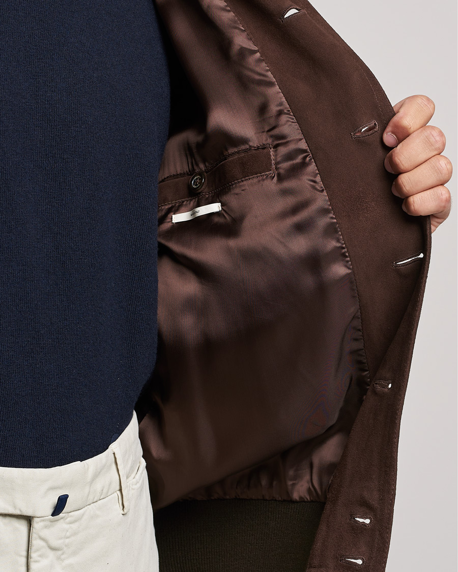 Homme | Manteaux Et Vestes | Valstar | Valstarino Suede Jacket Dark Brown