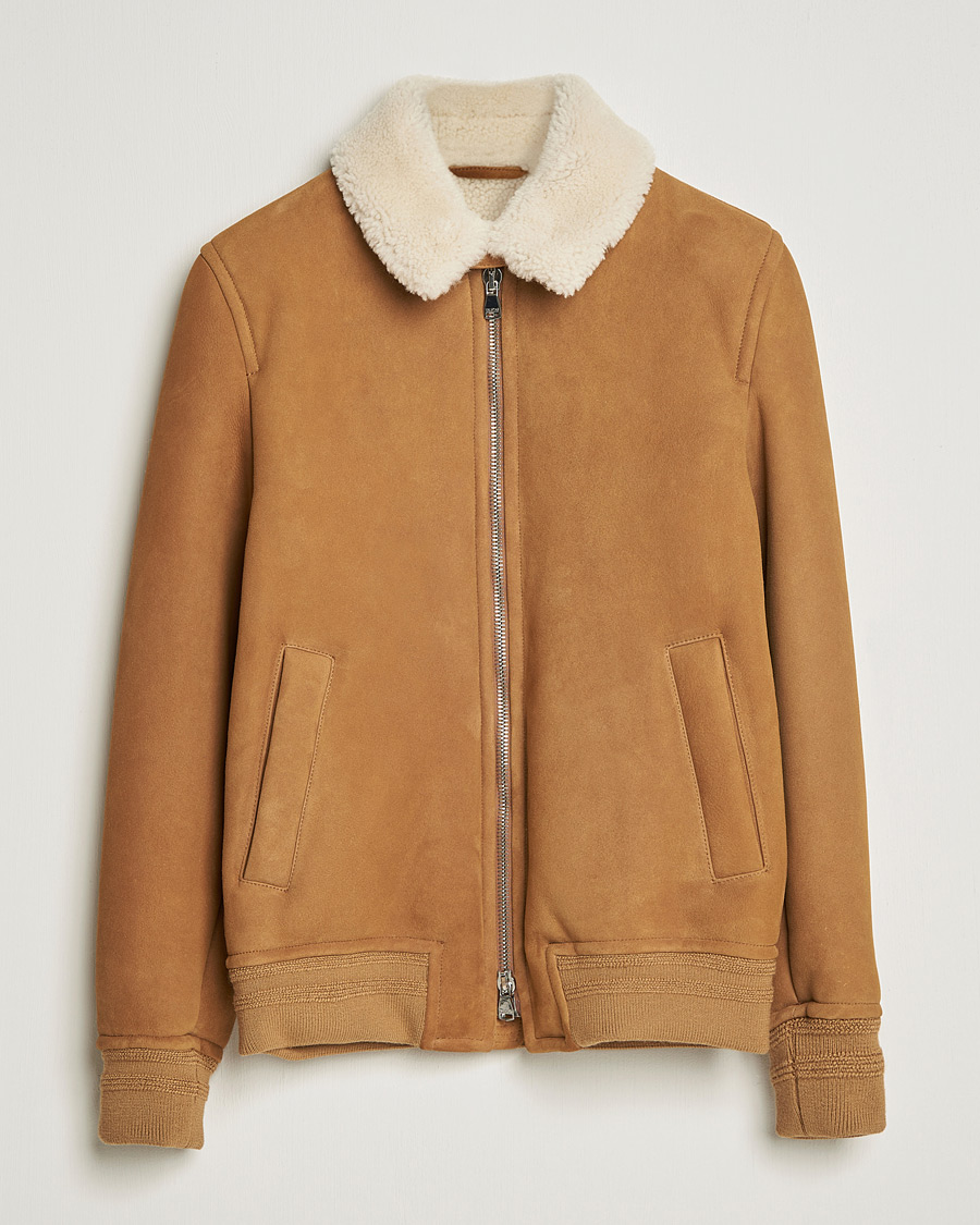 Homme | Manteaux Et Vestes | Valstar | Shearling Flight Jacket Brown/Natural