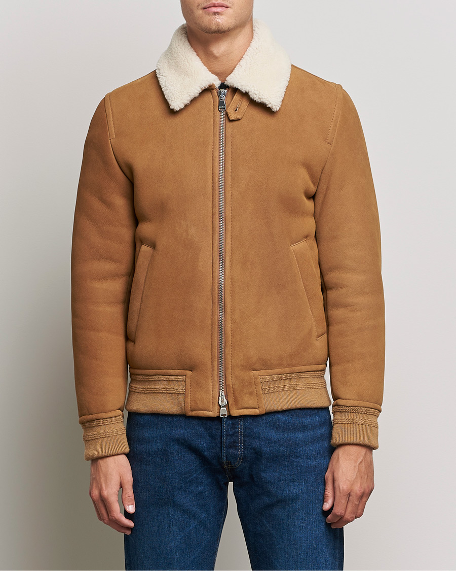 Homme | Manteaux Et Vestes | Valstar | Shearling Flight Jacket Brown/Natural