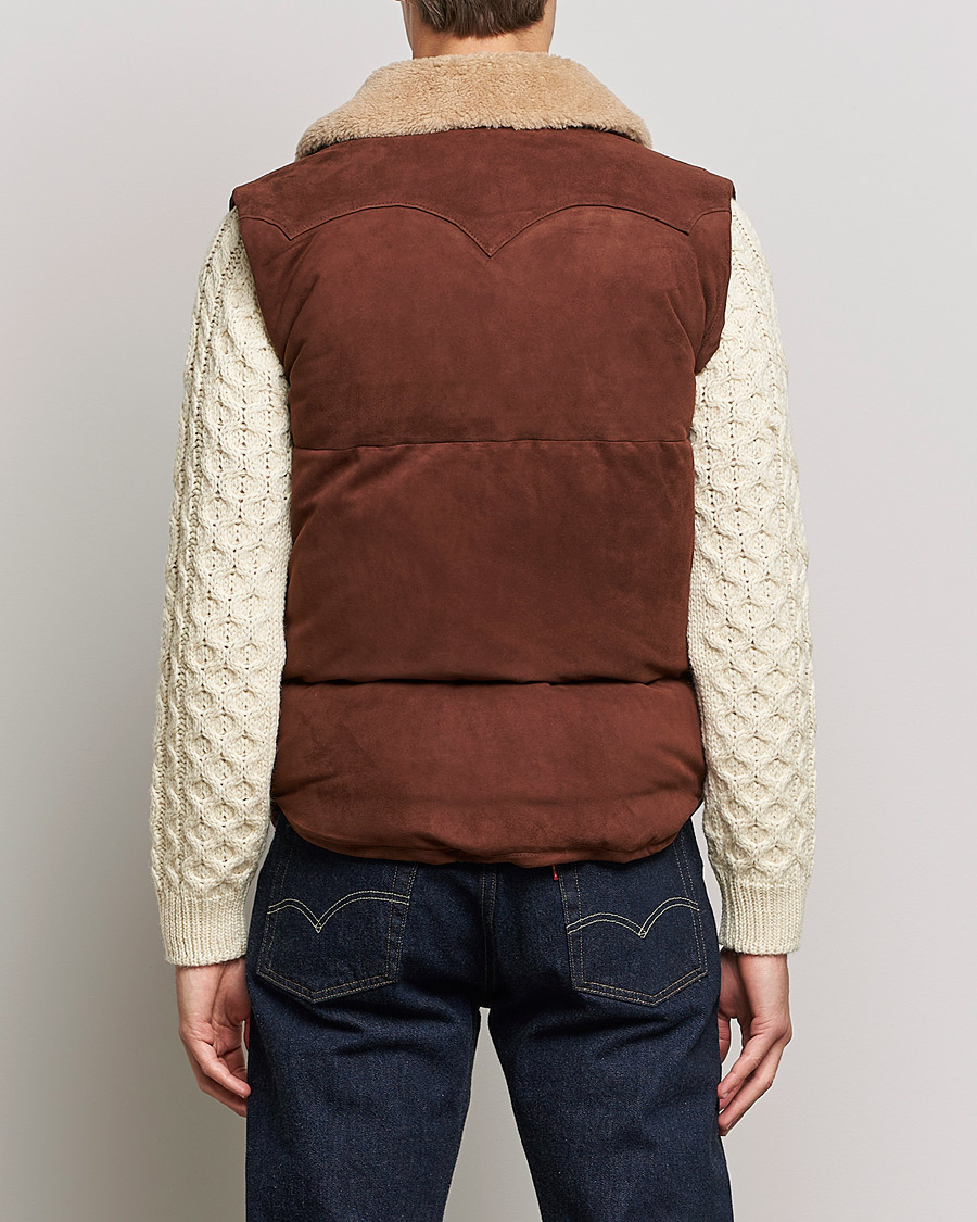 Homme | Manteaux Et Vestes | Valstar | Suede Shearling Vest Dark Brown