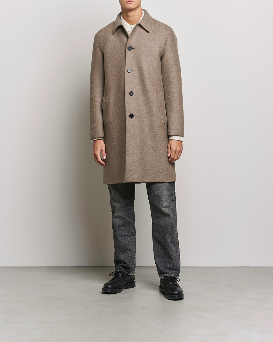 Homme | Manteaux Et Vestes | Harris Wharf London | Pressed Wool Mac Coat Natural Taupe