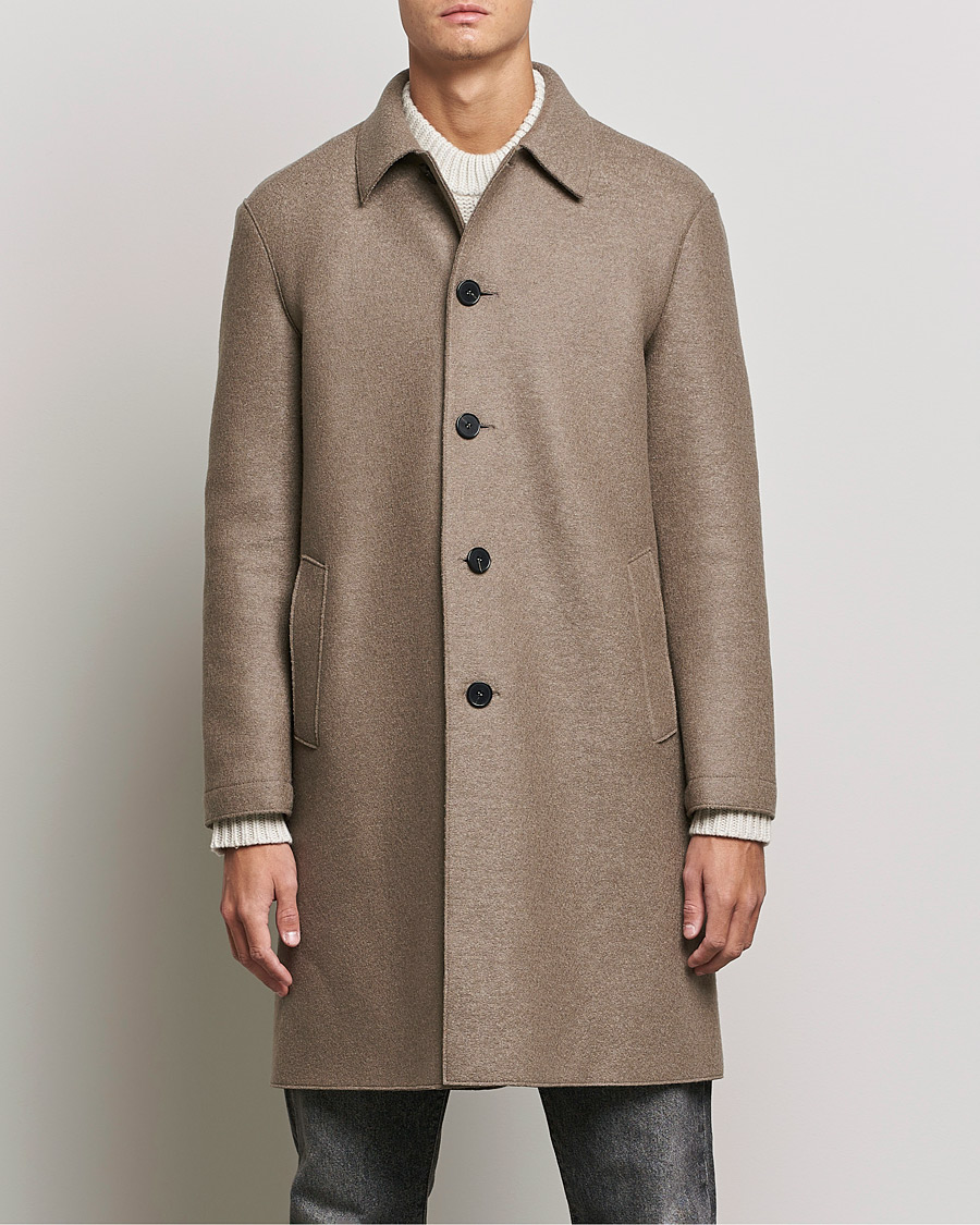 Homme | Manteaux Et Vestes | Harris Wharf London | Pressed Wool Mac Coat Natural Taupe