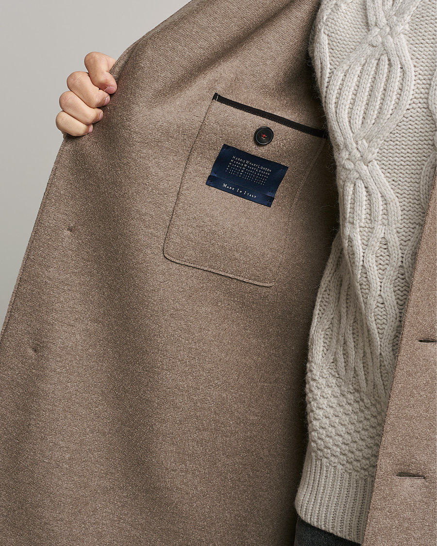 Homme | Manteaux Et Vestes | Harris Wharf London | Pressed Wool Mac Coat Natural Taupe