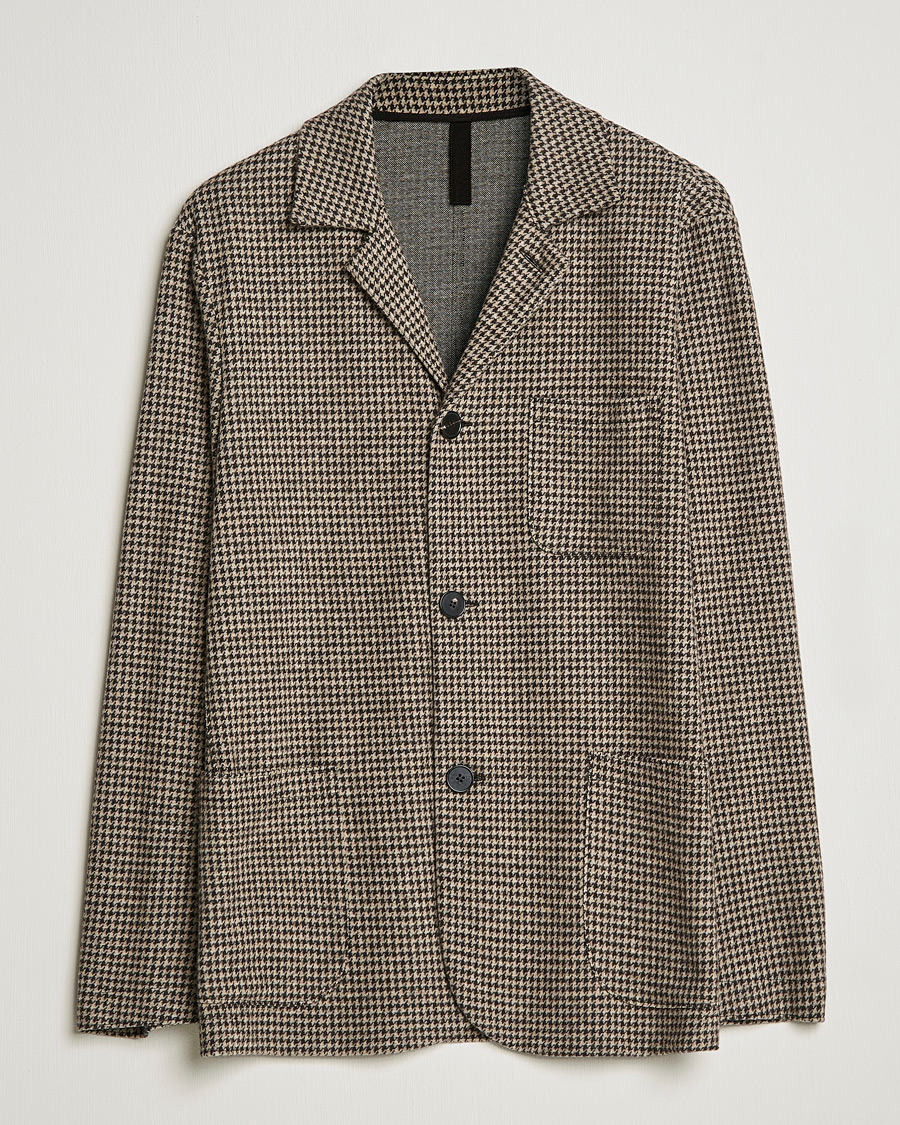Homme | Blazers | Harris Wharf London | Dropped Shoulder Houndstooth Jacket Beige