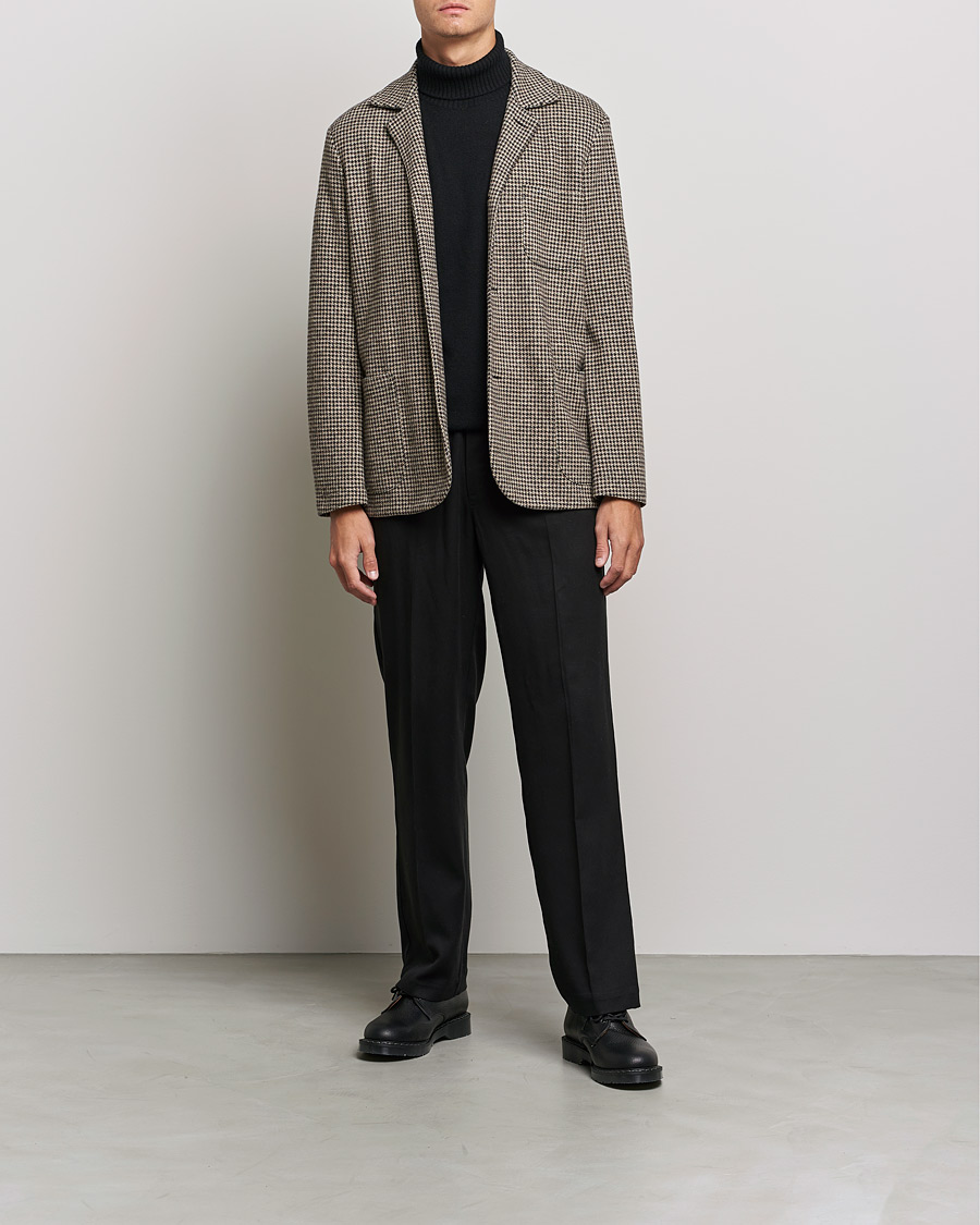 Homme | Blazers | Harris Wharf London | Dropped Shoulder Houndstooth Jacket Beige