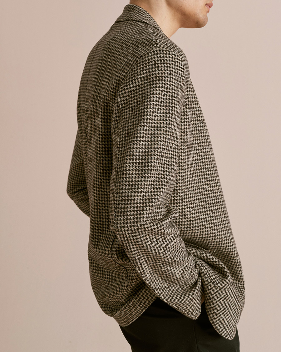 Homme | Blazers | Harris Wharf London | Dropped Shoulder Houndstooth Jacket Beige