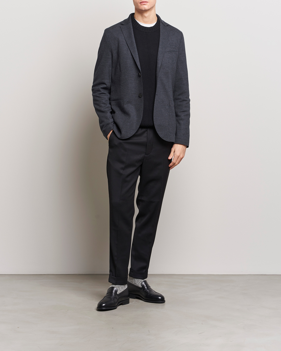 Homme | Blazers | Harris Wharf London | Two Button Vented Superfine Merino Blazer Anthracite