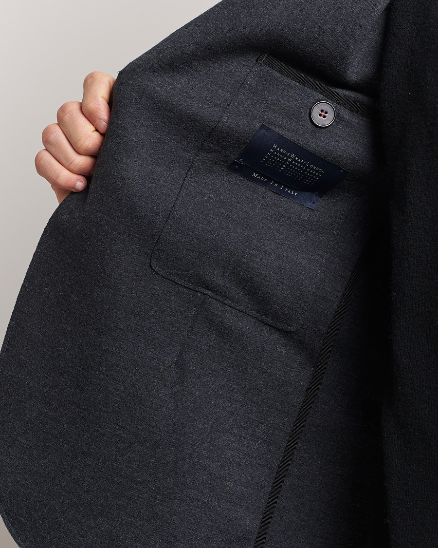 Homme | Blazers | Harris Wharf London | Two Button Vented Superfine Merino Blazer Anthracite