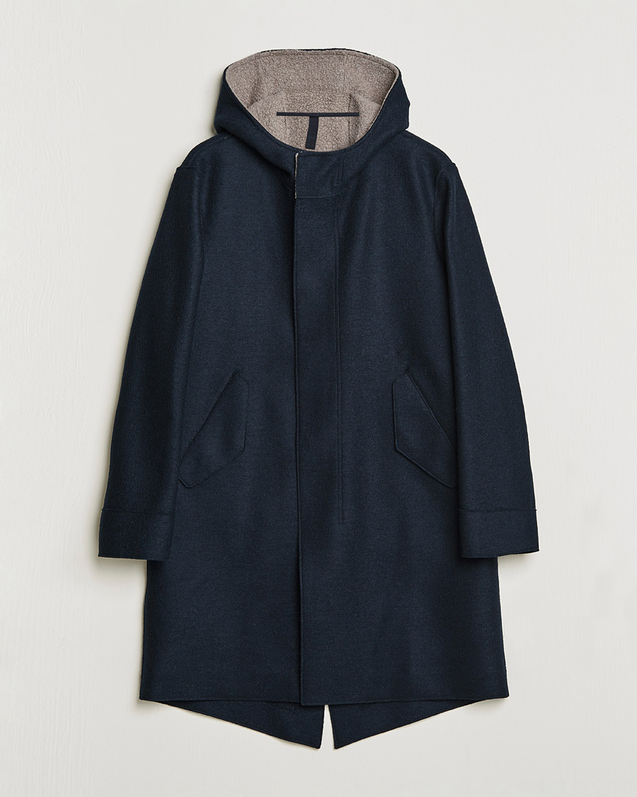 Homme | Manteaux Et Vestes | Harris Wharf London | Fishtail Wool Parka Navy