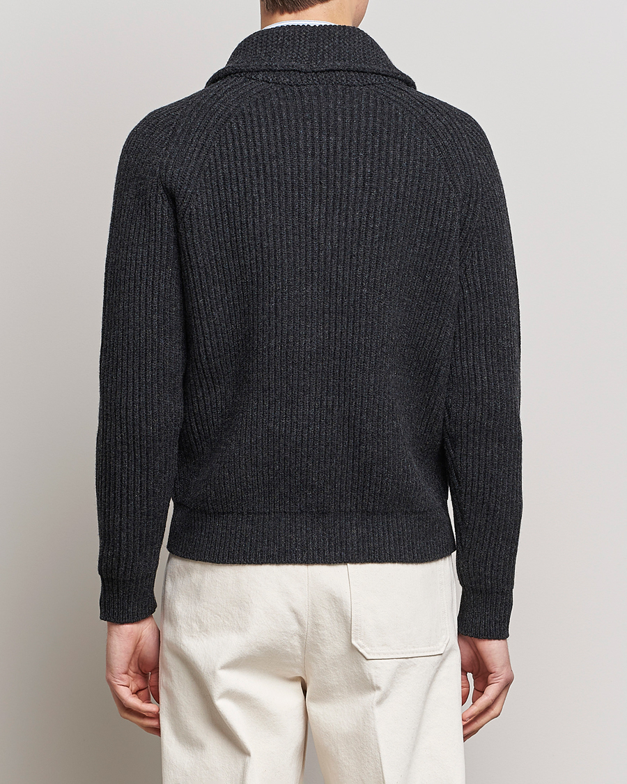 Homme | Pulls Et Tricots | Drake's | Lambswool 6-Ply Shawl Collar Cardigan Grey