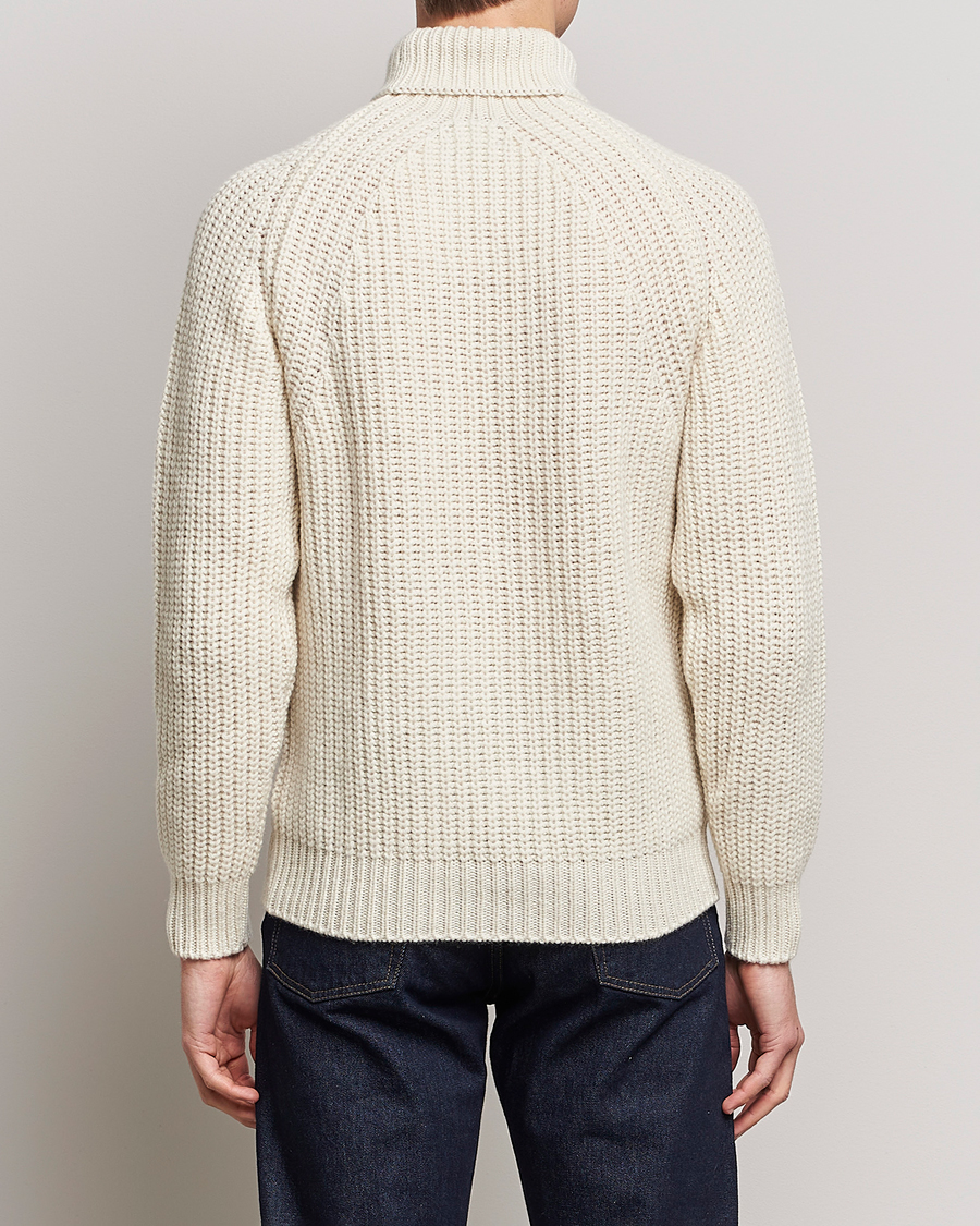 Homme | Pulls Et Tricots | Drake's | Lambswool Heavy Submariner Roll Neck White