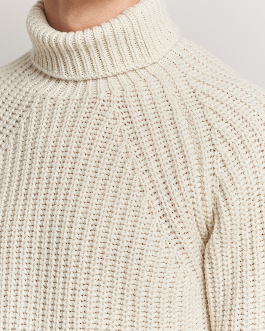 Homme | Pulls Et Tricots | Drake's | Lambswool Heavy Submariner Roll Neck White
