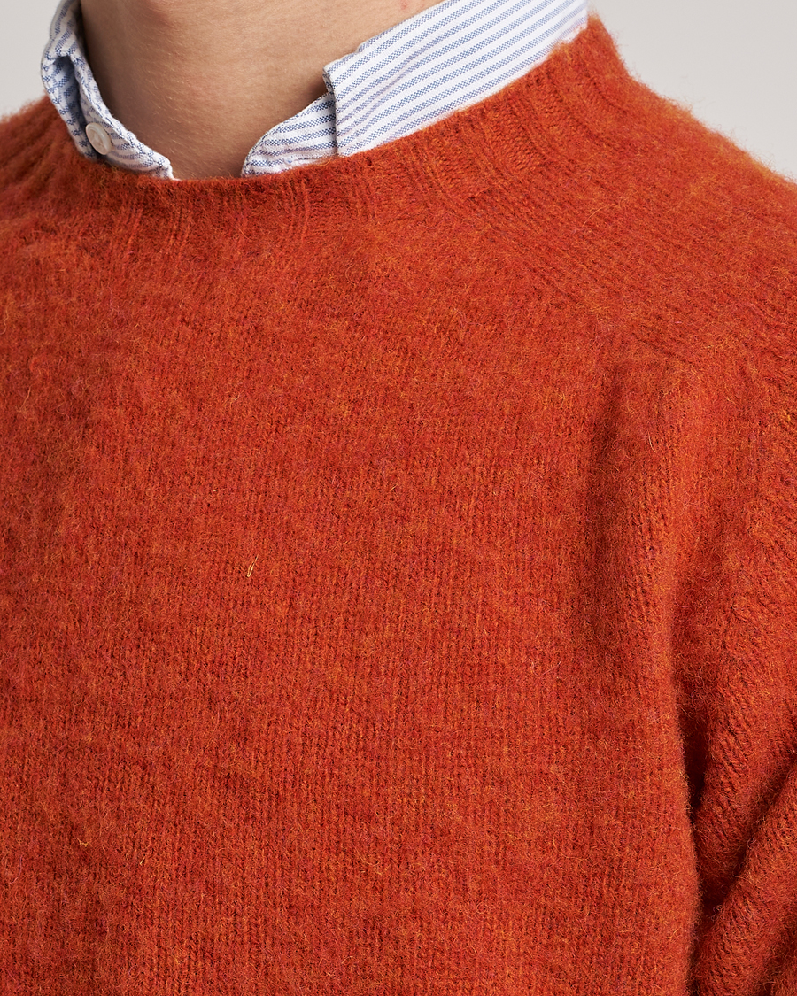 Homme | Pulls Et Tricots | Drake's | Brushed Shetland Crew Orange