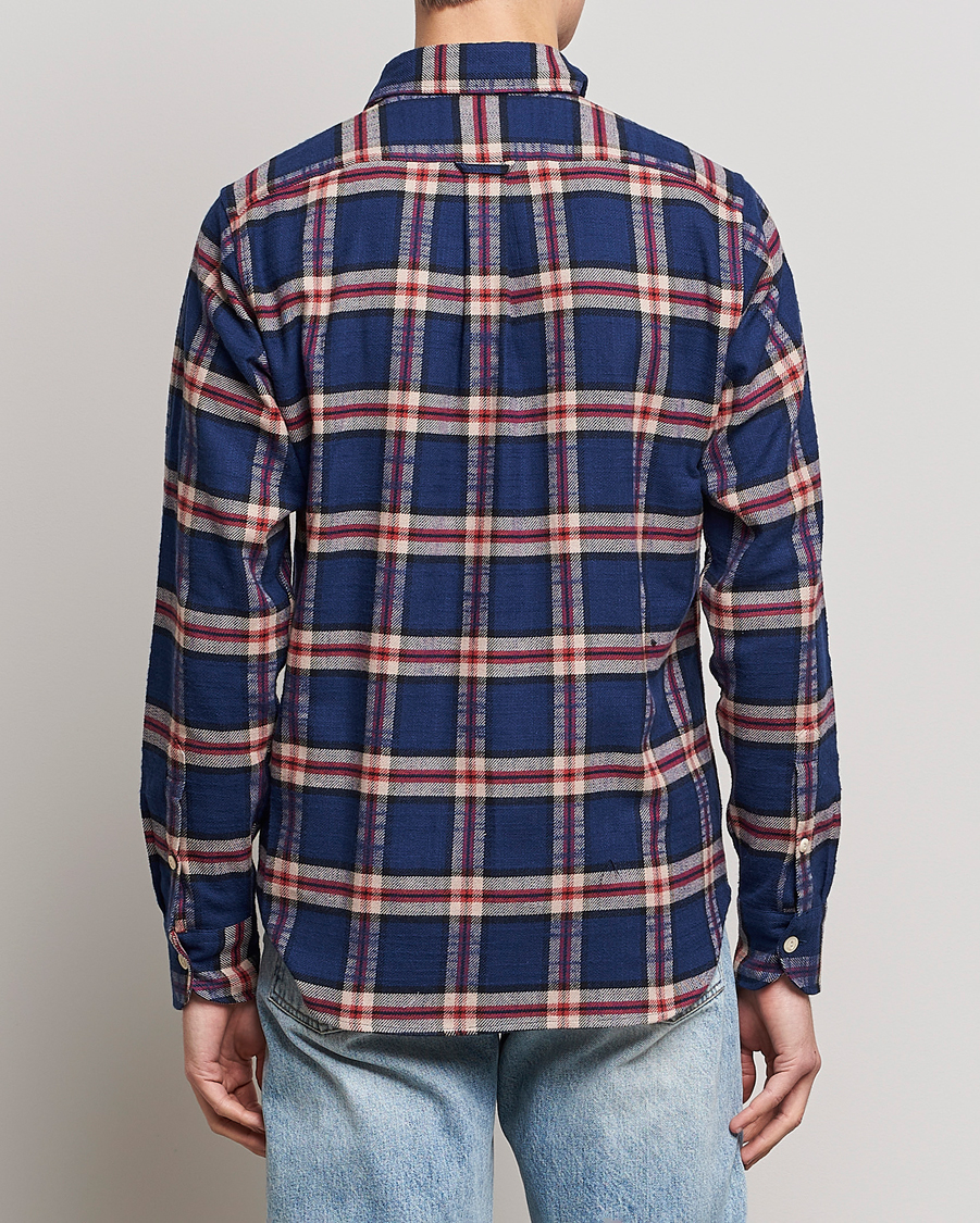 Homme | Chemises | Drake's | Rugged Cotton Twill Work Shirt Blue