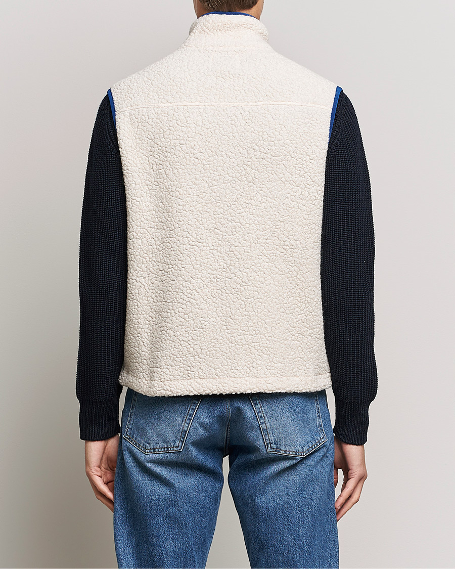 Homme | Pulls Et Tricots | Drake's | Zip Through Fleece Vest Ecru