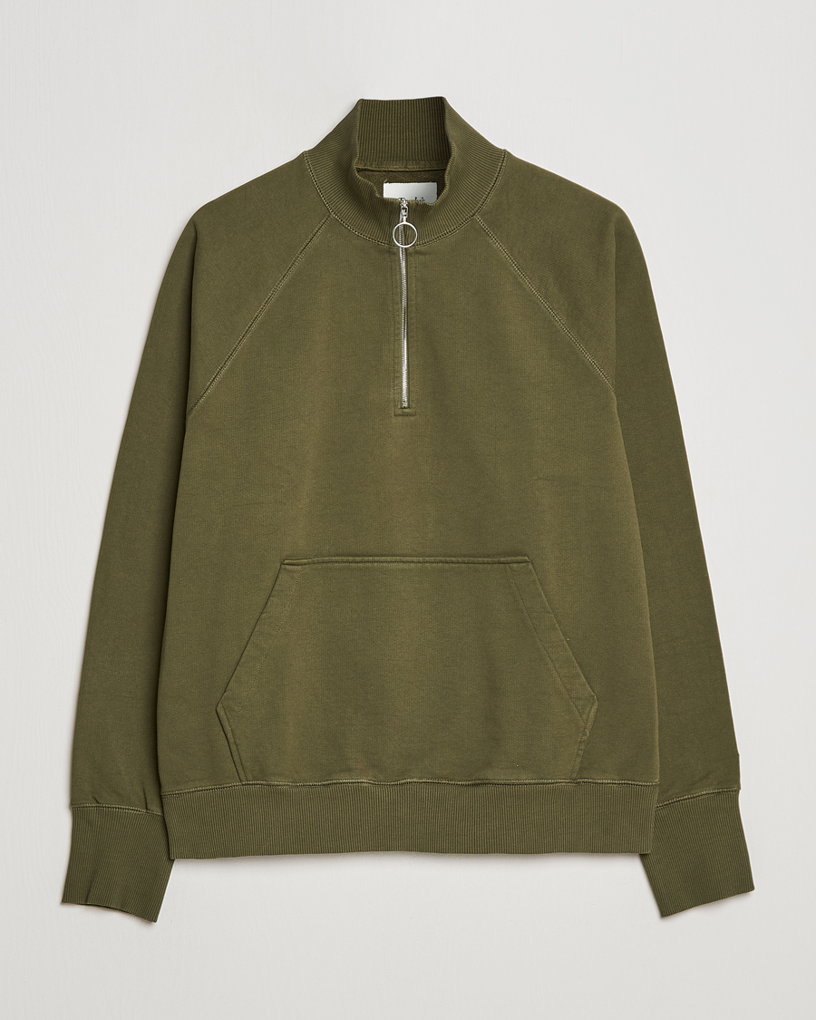 Homme | Pulls Et Tricots | Drake's | Quarter Zip Sweatshirt Green