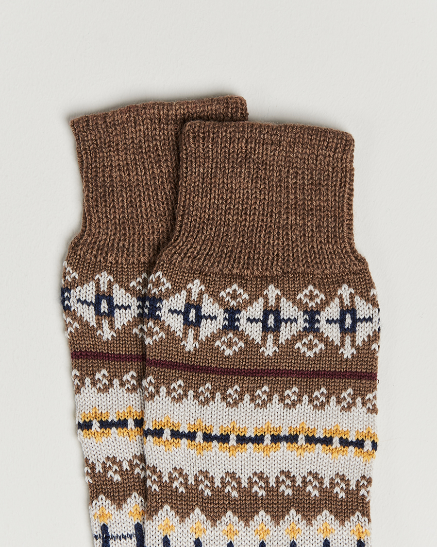 Homme | Sous-Vêtements Et Chaussettes | Drake's | Fairisle Wool/Cotton Socks Brown