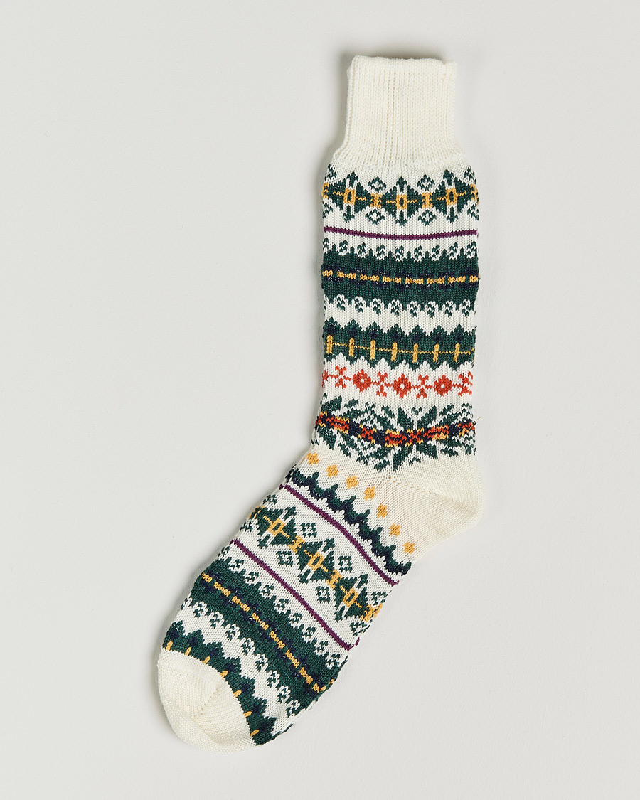 Homme | Sous-Vêtements Et Chaussettes | Drake's | Fairisle Wool/Cotton Socks Ecru