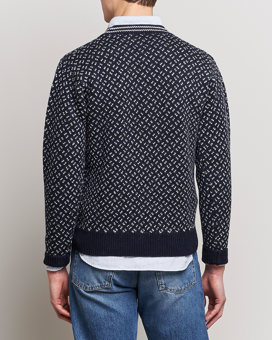 Homme | Pulls Et Tricots | Drake's | Norwegian Wool/Alpaca Crew Navy