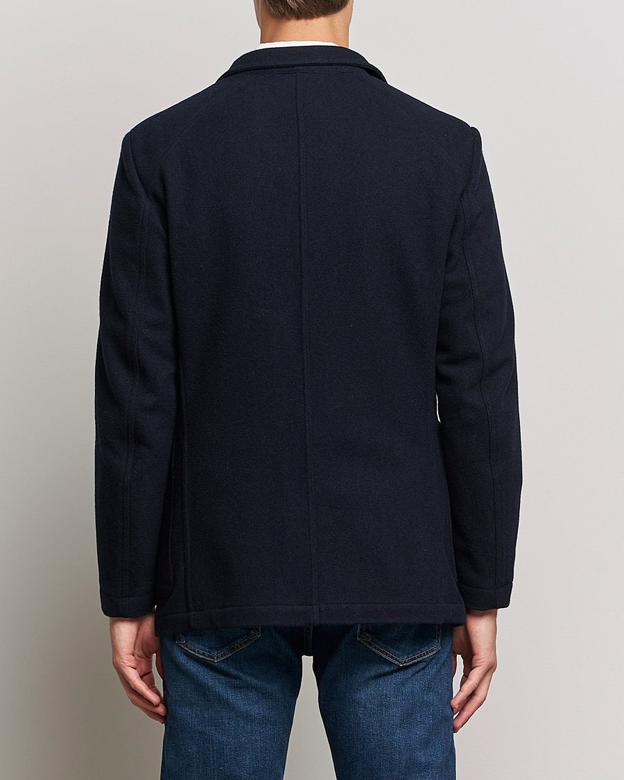 Homme | Blazers | Drake's | MKIII Double Breasted Wool/Flannel Blazer Navy