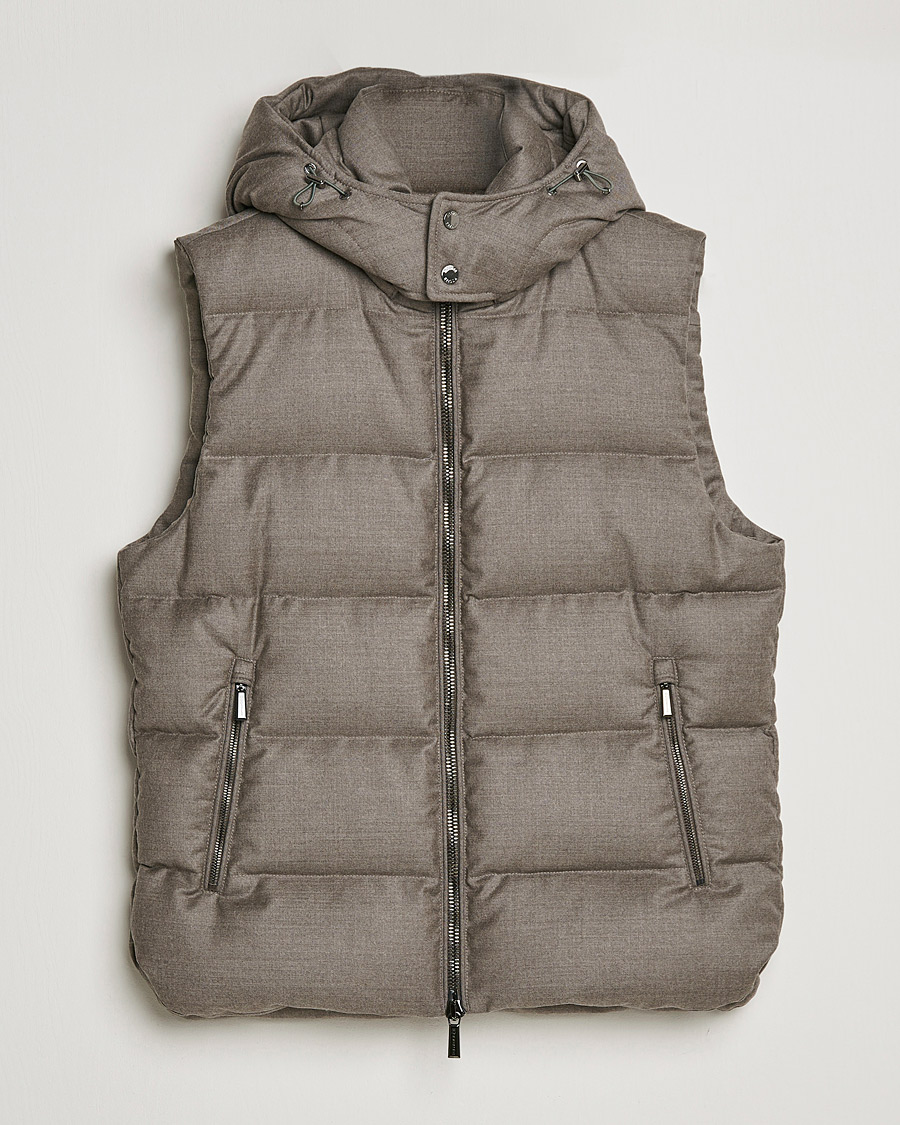 Homme | Manteaux Et Vestes | MooRER | Fire Wool/Cashmere Hooded Vest Beige