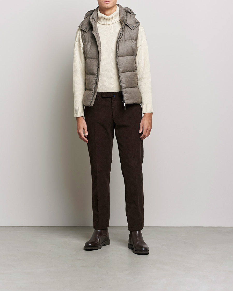 Homme | Manteaux Et Vestes | MooRER | Fire Wool/Cashmere Hooded Vest Beige