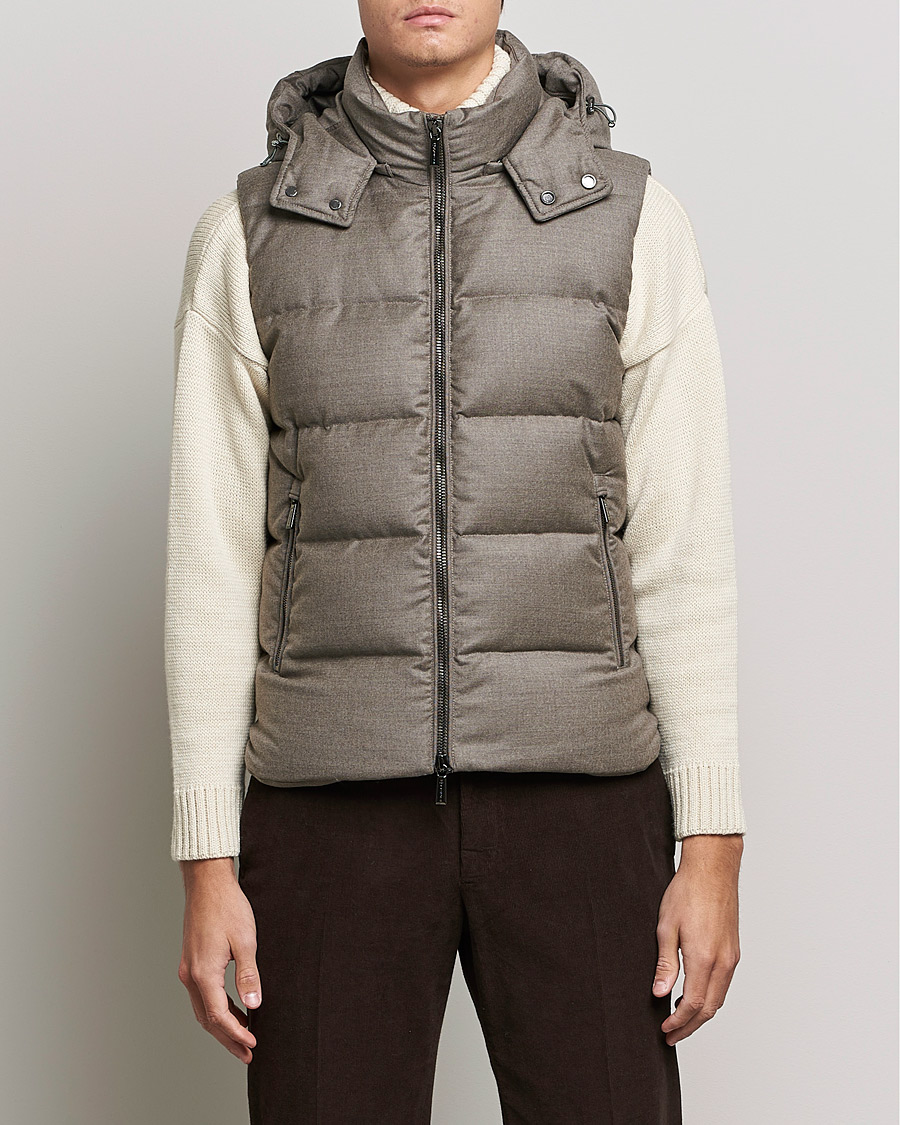 Homme | Manteaux Et Vestes | MooRER | Fire Wool/Cashmere Hooded Vest Beige