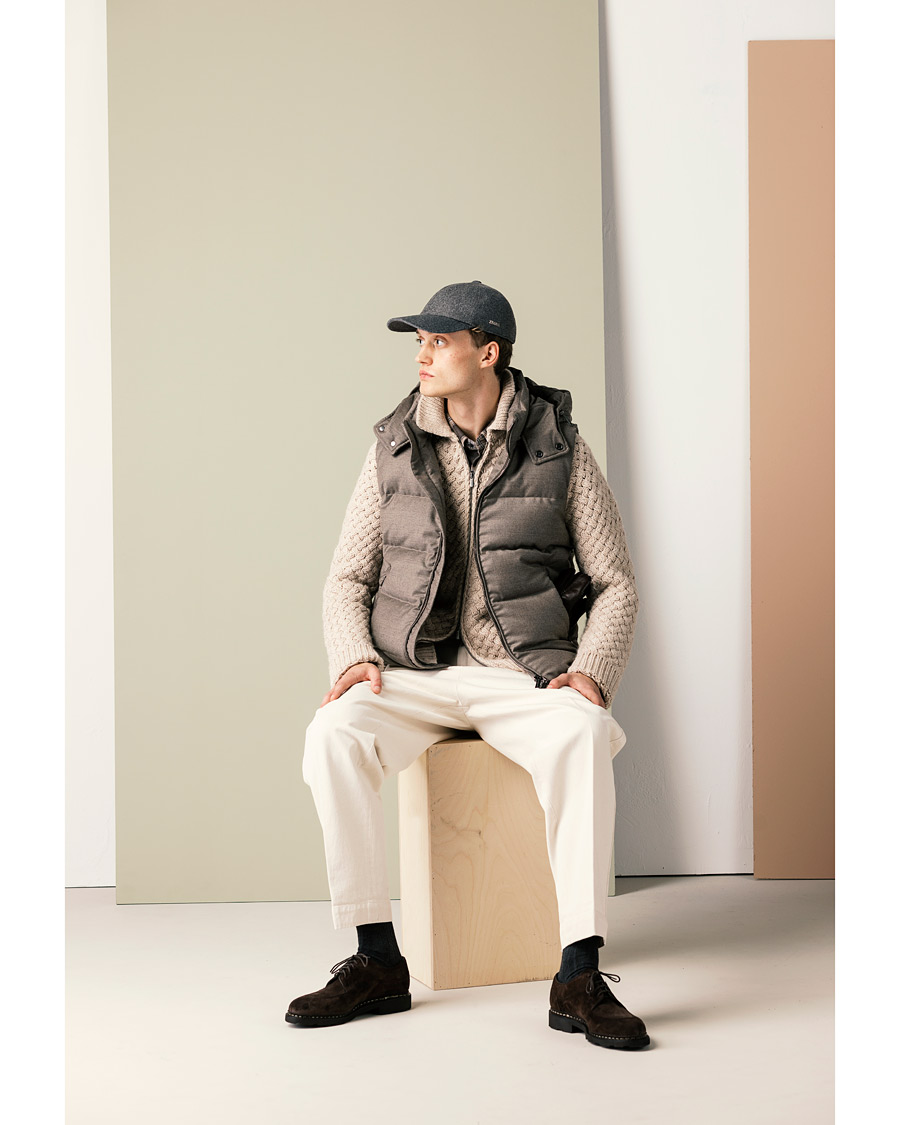 Homme | Manteaux Et Vestes | MooRER | Fire Wool/Cashmere Hooded Vest Beige