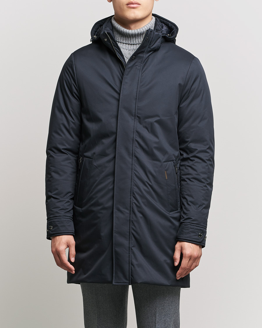 Homme | Manteaux Et Vestes | MooRER | Vermont Waterproof Padded Parka Navy