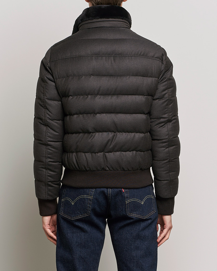 Homme | Manteaux Et Vestes | MooRER | Fantoni Wool/Cashmere Suede Bomber Jacket Dark Brown