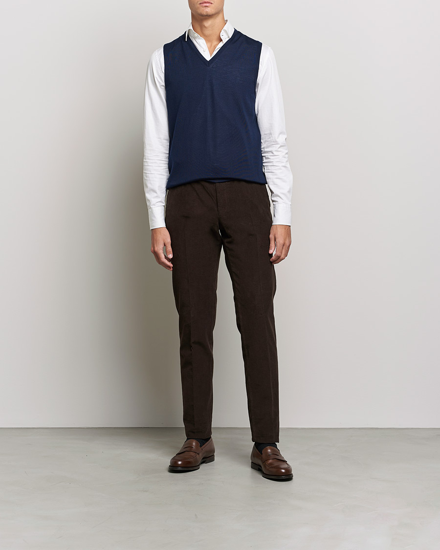 Homme | Pulls Et Tricots | Stenströms | Merino Slipover Navy