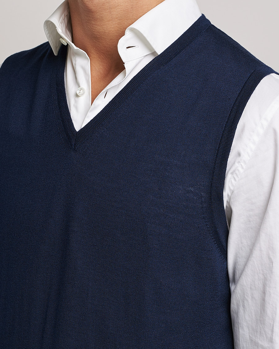 Homme | Pulls Et Tricots | Stenströms | Merino Slipover Navy