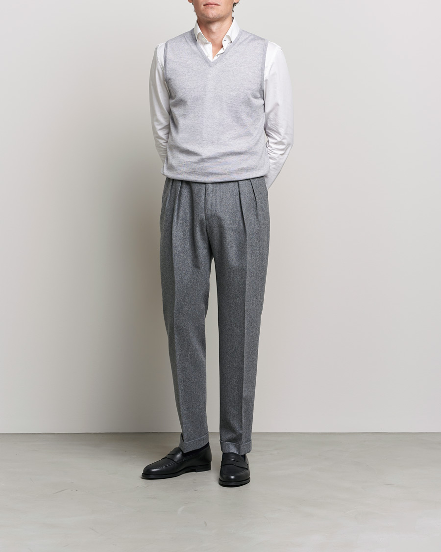 Homme | Pulls Et Tricots | Stenströms | Merino Slipover Light Grey