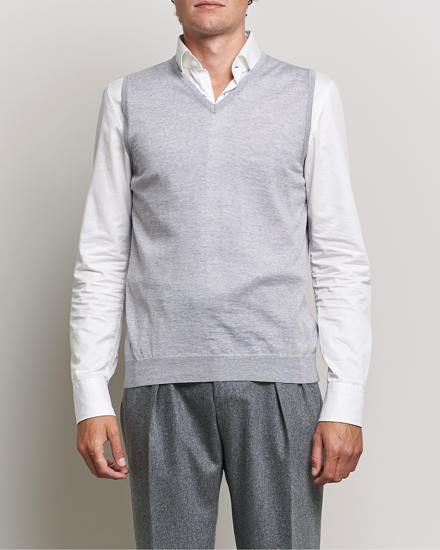 Homme | Pulls Et Tricots | Stenströms | Merino Slipover Light Grey