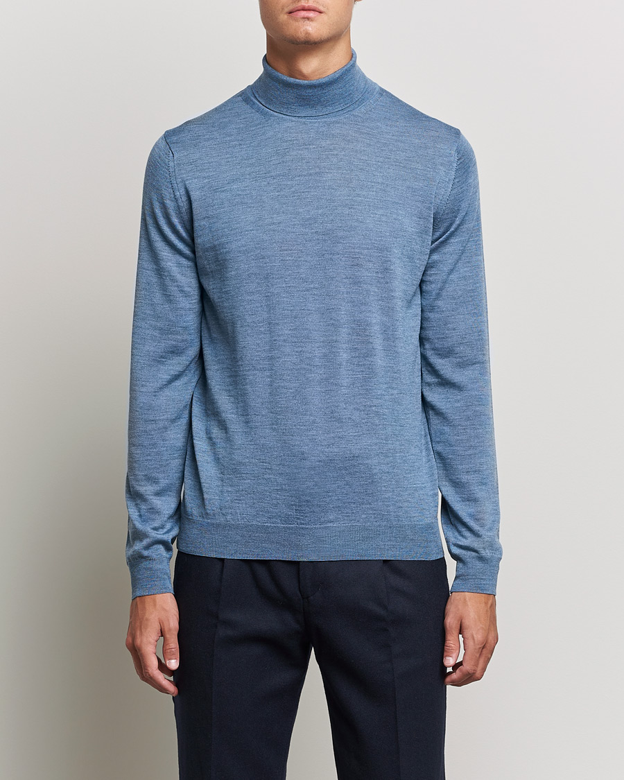 Homme | Pulls Et Tricots | Stenströms | Fine Merino Rollneck Light Blue